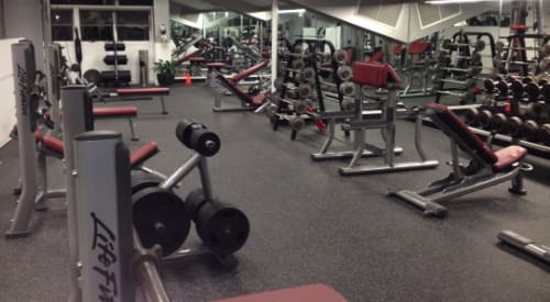 strength training floor with modern gym equipment in Montrose premier athletic club