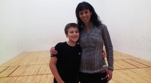 tennis pro beth at a racquetball court in montrose