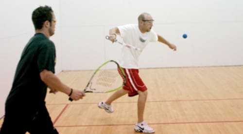 gym members compete in a racquetball league at a montrose fitness center